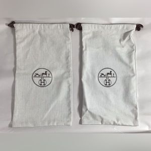 HERMES , A Pair Of  Authentic Shoes Dust Bag  14”x7.5”. Free Shipping